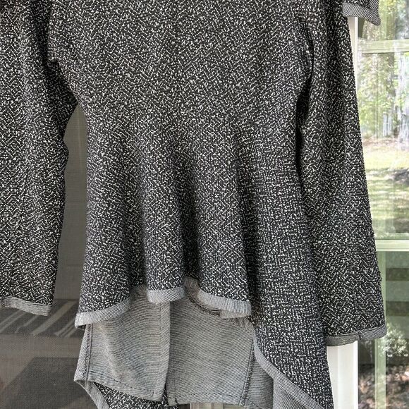 Alembika Knit Sweater Jacket Size 8 10 (2) Side Tie Black Shawl Collar Artsy - Picture 8 of 9